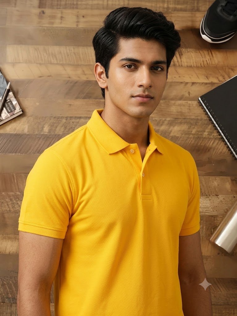 Crafted India Printed Men Yellow T-Shirt